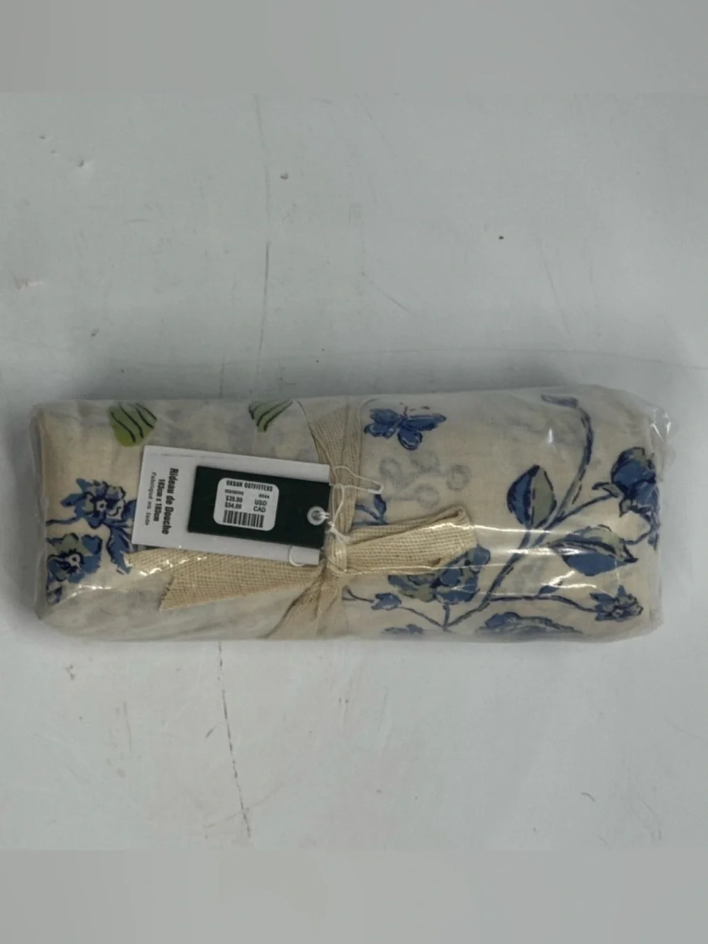 NWT Urban Outfitters Floral Toile Blue Patterned Cotton Shower Curtain